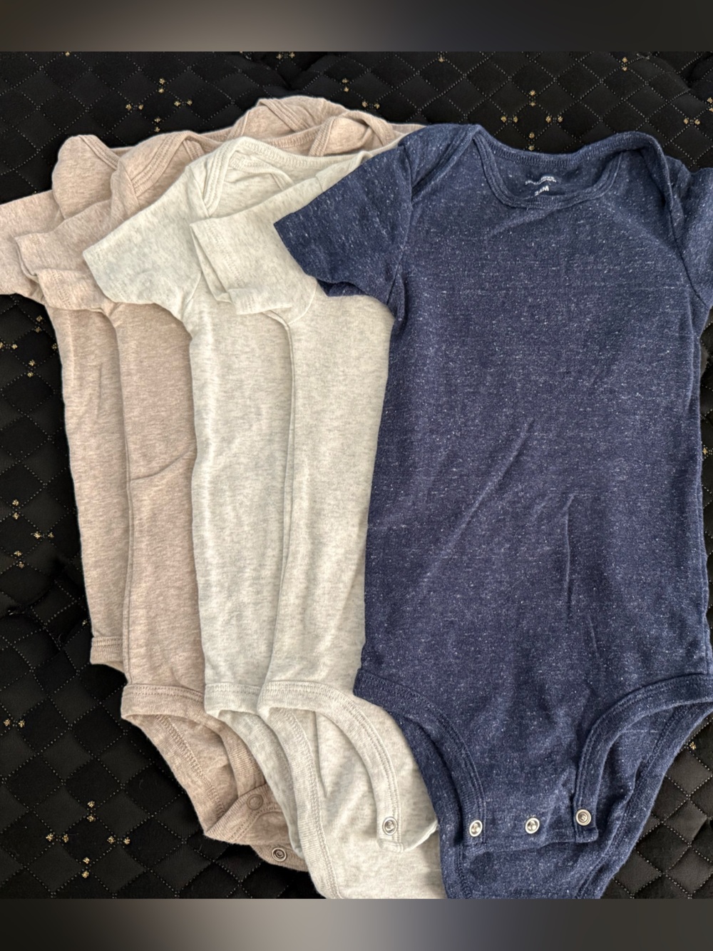 Simple Joy’s by Carter's Navy, Light Gray & Beige Bodysuit Set 24mon